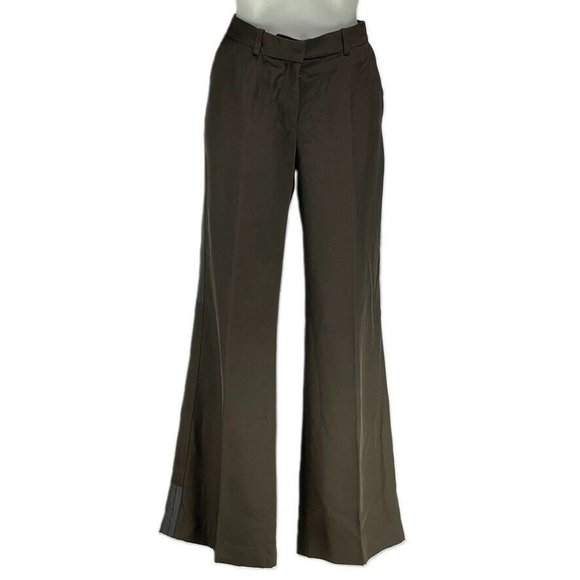 YVES SAINT LAURENT Pants Rive Gauche Brown Tuxedo Women's Size Euro 42 US 10 NEW - Picture 1 of 15